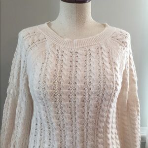 NWT LOFT Cream Sweater with Bell Sleeves